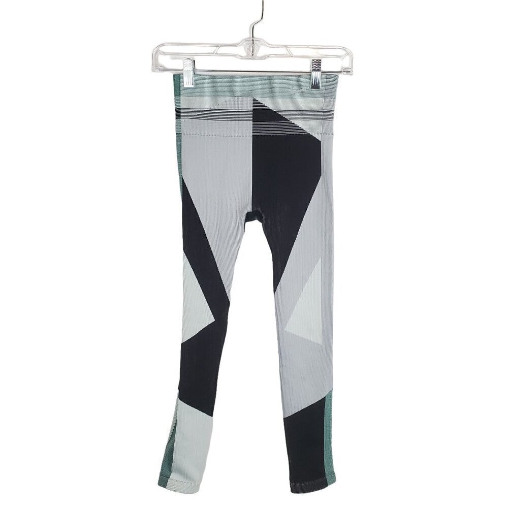 Nike Dri-fit XS Knit Cropped Leggings Geometric black green athletic athleisure